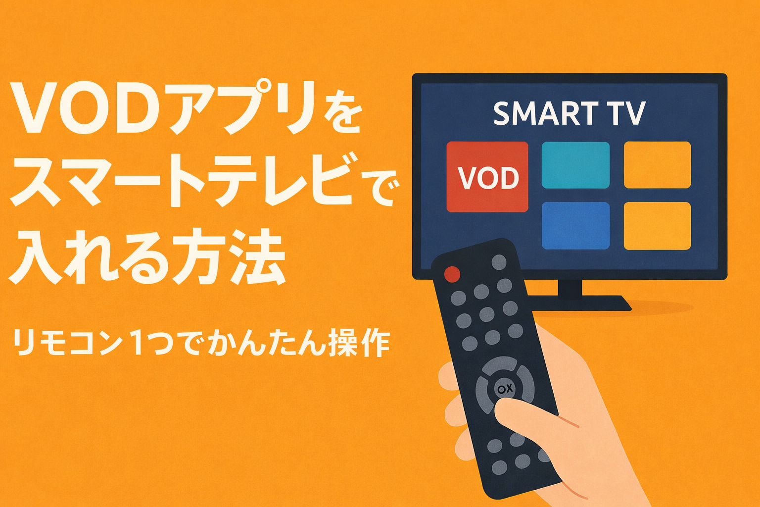 スマートテレビにVODアプリを入れる方法。リモコン1つで操作する快適さ